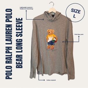Polo Ralph Lauren Gray Bear Long Sleeve Sweater